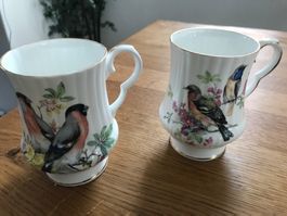 Royal Windsor Tassen, England, Vogelmotiv, Goldrand