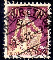 MARGRETHEN SITZENDE HELVETIA VOLLSTEMPEL 7.V.21.-7  -77