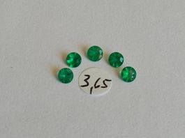 NEW PRICE / LOT 5 EMERAUDES BRESILIENNES 3,65 mm