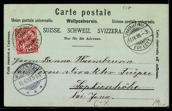 Cartoline postali: Mondschein-Lithographie Chaux-de-Fonds,  – Usato da Berlin venduto da bartko-reher 1