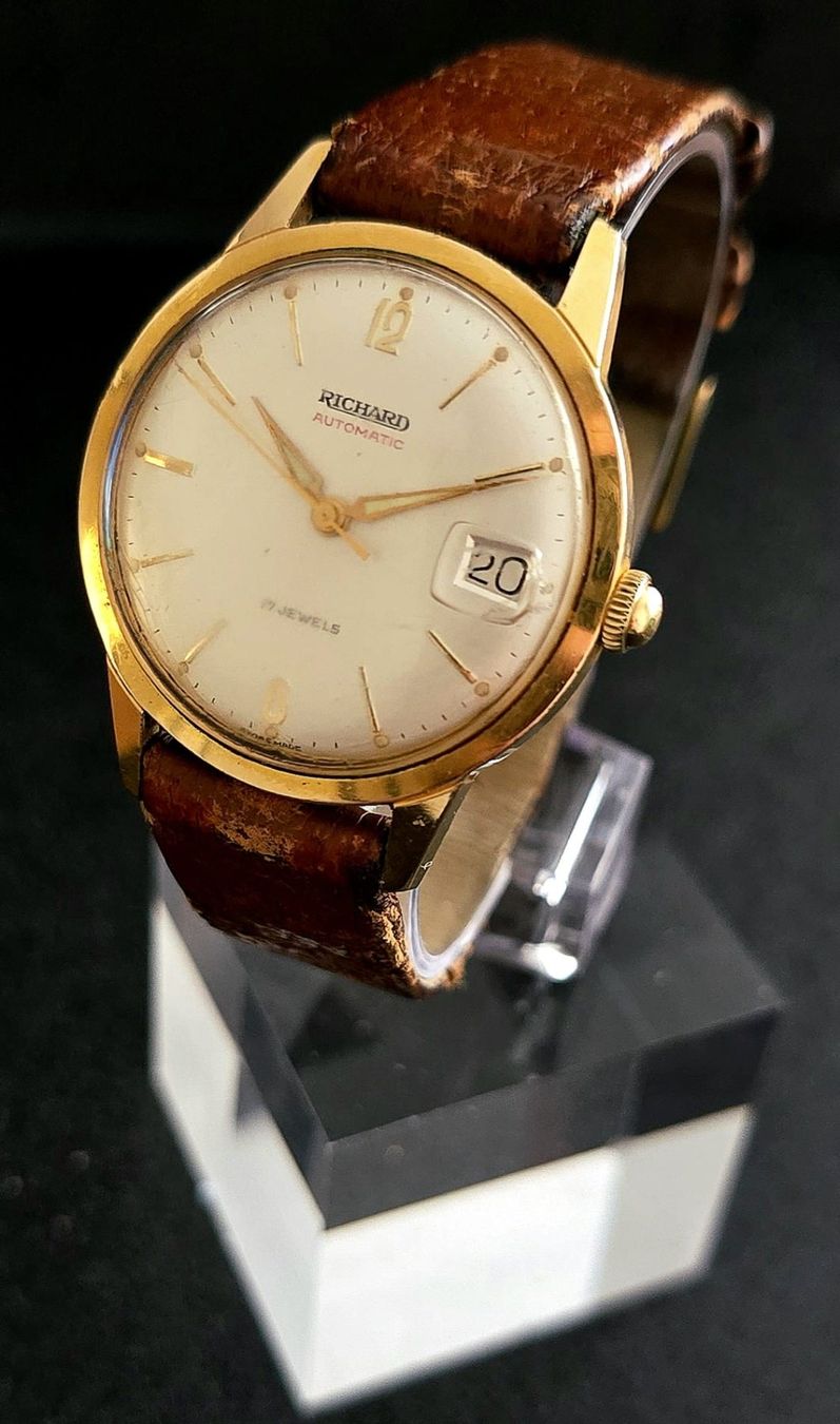 JeanRichard Orologi: VINTAGE RICHARD AUTOMATIC - DATE 17 JEWELS WATERPROOF – Usato da Neftenbach venduto da Taschen-Uhren