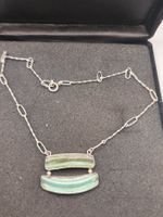 Vintage 925er Silber Collier mit Kunststoff Handarbeit Top