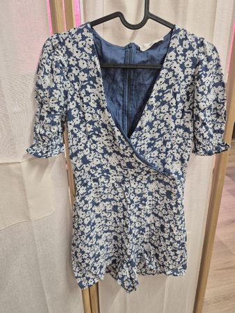 Combinaison femme MNG imprimé floral bleu blanc taille XS