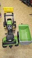 Kinder Tret-Traktor Deutz-Fahr mit Schaufel und Anhänger 