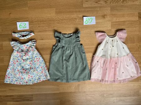 3er Set Sommerkleider, Gr. 62, 74/80, Top Zustand für Mäd...