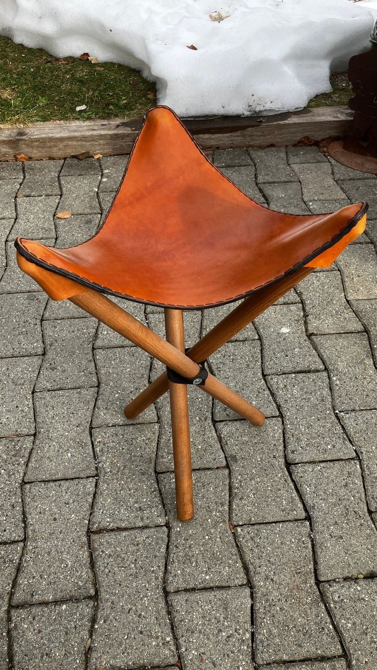 Hocker: Tabouret cowboy en bois & cuir – Neu (gemäss Beschreibung) aus Ovronnaz von LesBidochons 3