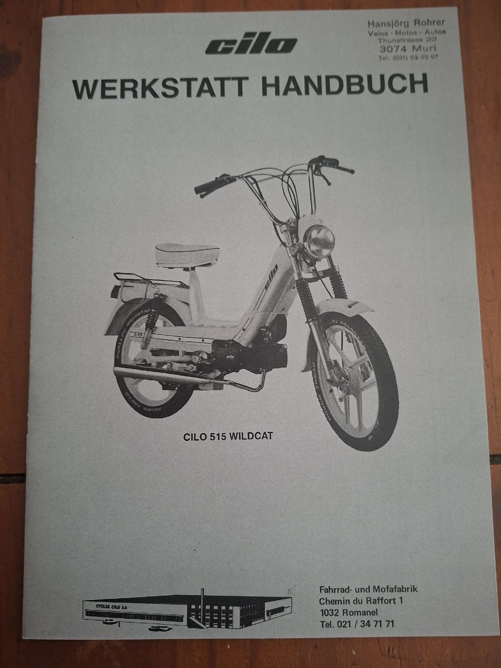 Cilo Mofas: cilo 515 Wildcat moped mofa Werkstatt Handbuch oldtimer  – Gebraucht aus lausanne von Nicolier0