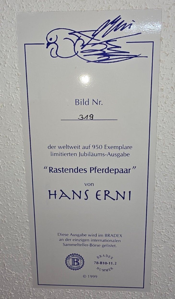 Foto & Immagini: Keramikbild "Rastendes Pferdepaar Hans Erni – Usato da Flums venduto da Flumsantik 4