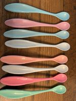 7 Baby Spoons Pastel Colors - Gently Used - Perfect for Spri