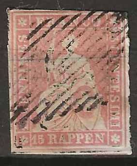 Alle Briefmarken: CH024d - Strubel 24d obl. – Gebraucht aus Trélex von Phil_Albert