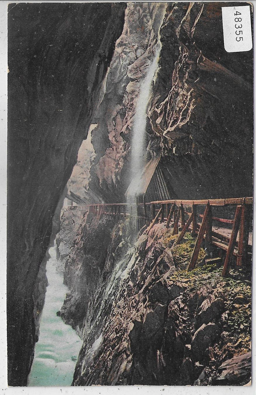 Cartoline postali: Ragaz-Pfäfers - Taminaschlucht - Mitte - Litho – Usato da Ettingen venduto da Kartenplanet