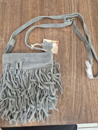 Tasche mit Fransen bb style grau Wildleder neu