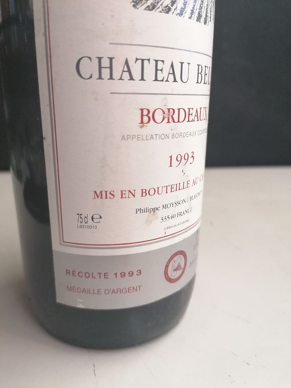 Vino: CHÂTEAU BEL AIR BORDEAUX 1993 – Nuovo (secondo la descrizione) da Genève venduto da Leboucheoreilles 4