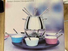 Fondue chinoise - bourguignonne  22-teilig mit Drehteller
