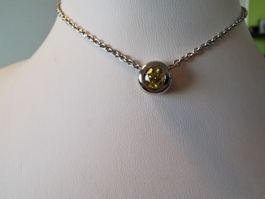 750/--  Weissgold Solitär Anhänger, grosser Brillant 0,50ct.
