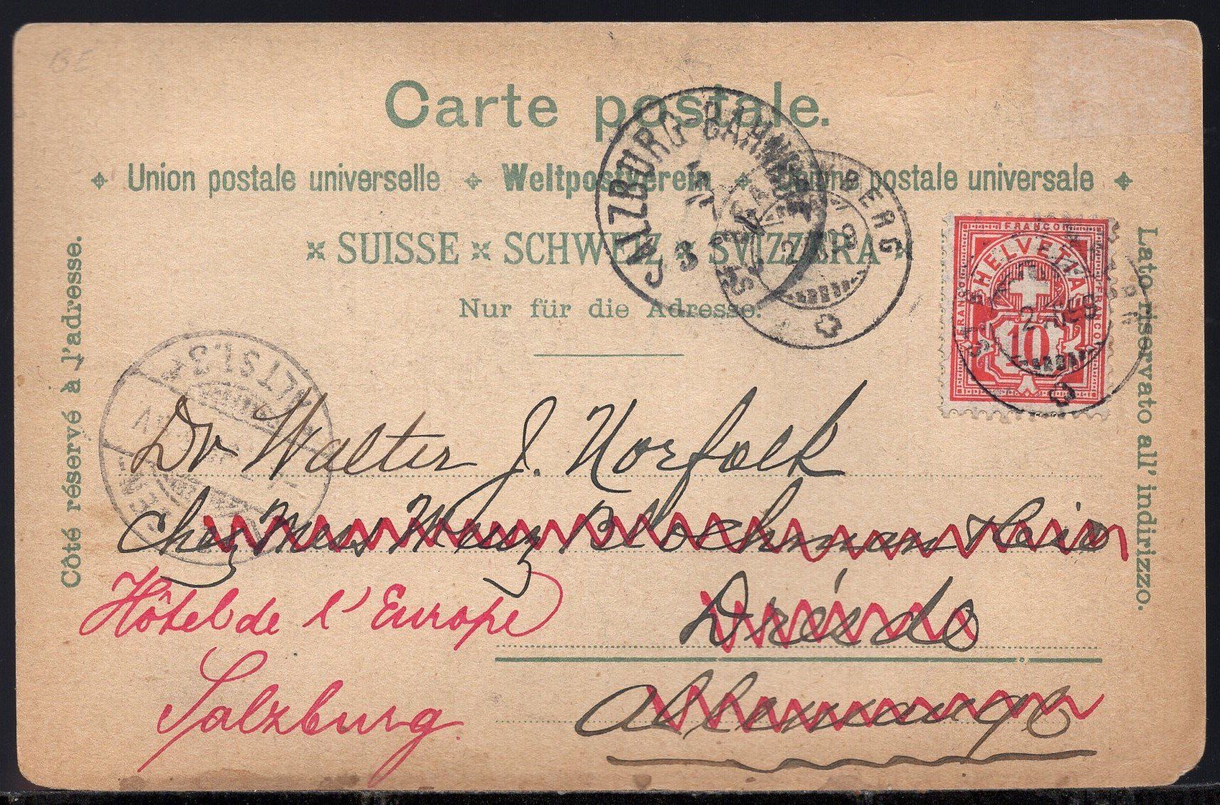 Cartoline postali: St. Beatenberg    Litho  1899 – Usato da Aarau venduto da kufi44 1