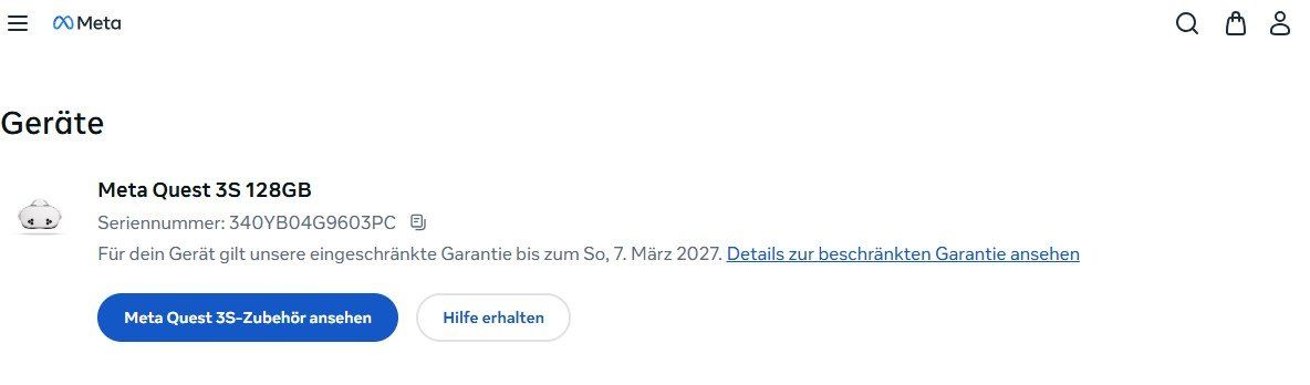 Meta Casque VR: Meta Quest 3S (128 GB) , Garantie bis 07.03.2027 – D'occasion à Salvenach par Jokermani 3