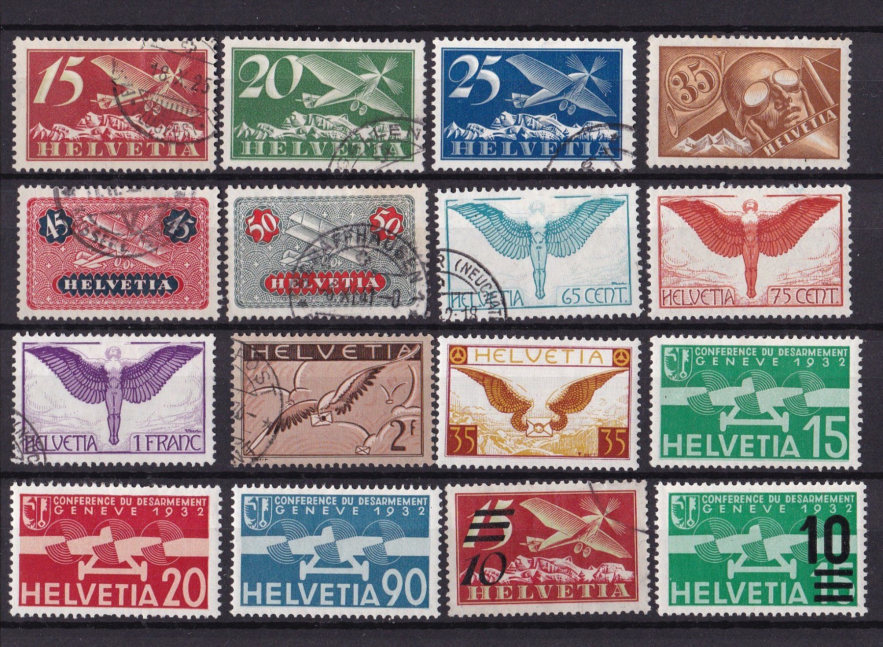 Alle Briefmarken: CH Briefmarken Lot "Flugpost" ab 1923 – Gebraucht aus Münchwilen AG von Nesar
