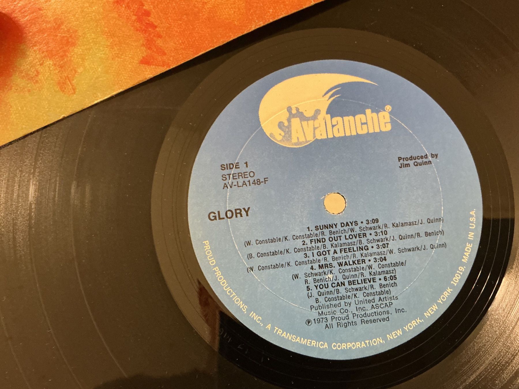 Dischi in vinile: Glory LP - Avalanche (VG+) – Usato da Winterthur venduto da Tumko-Vinyl 1