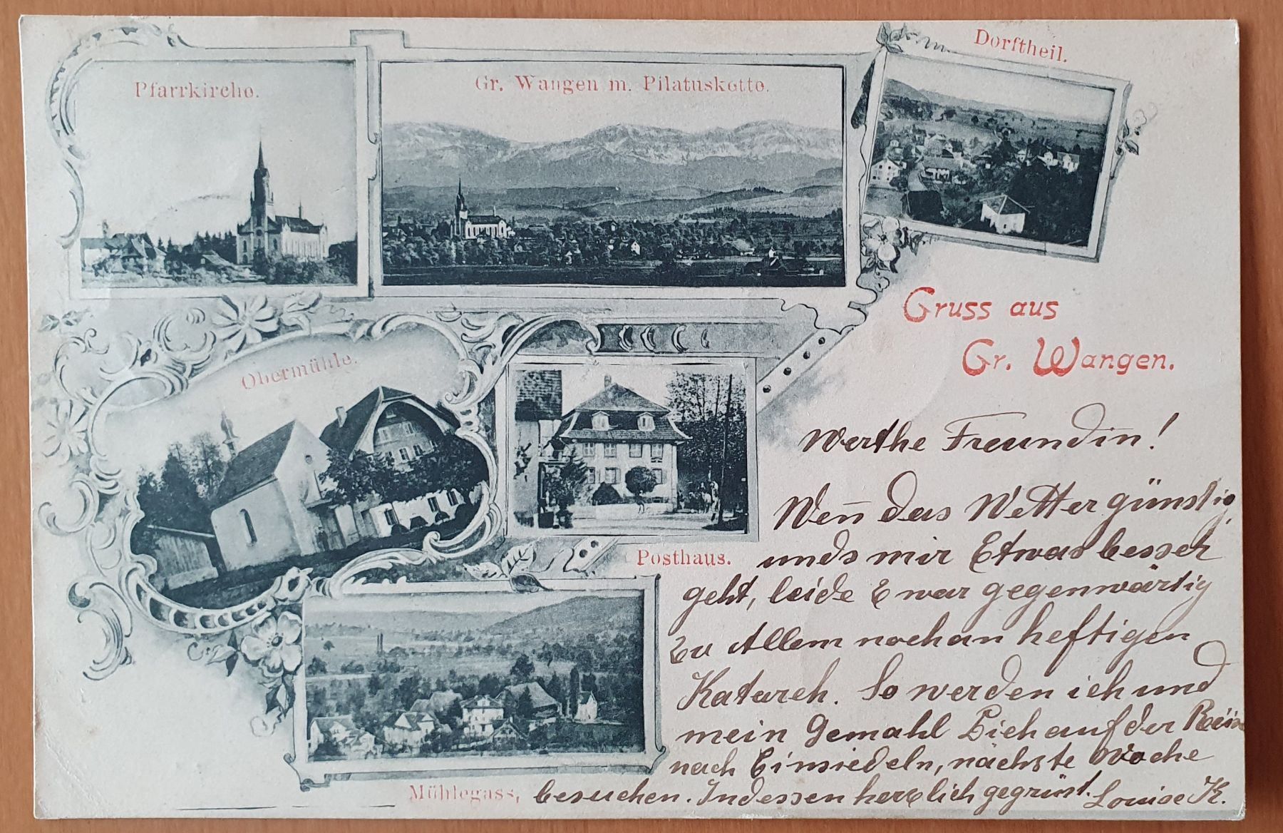 Ansichtskarten: Gruss aus Grosswangen 1900 - 6 Ansichten – Gebraucht aus Kreuzlingen von Rschweiz1