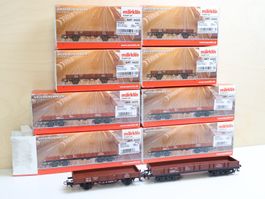 Märklin 8 x Flachwagen 4423/4473 H0 - Top Modelle Modern