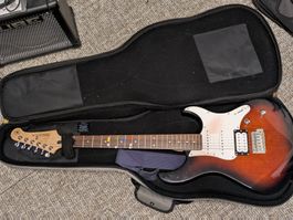 E-Gitarre Yamaha Pacifica braun gebraucht mit Tasche
