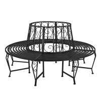 Baumbank Metall schwarz Ø163xH85cm