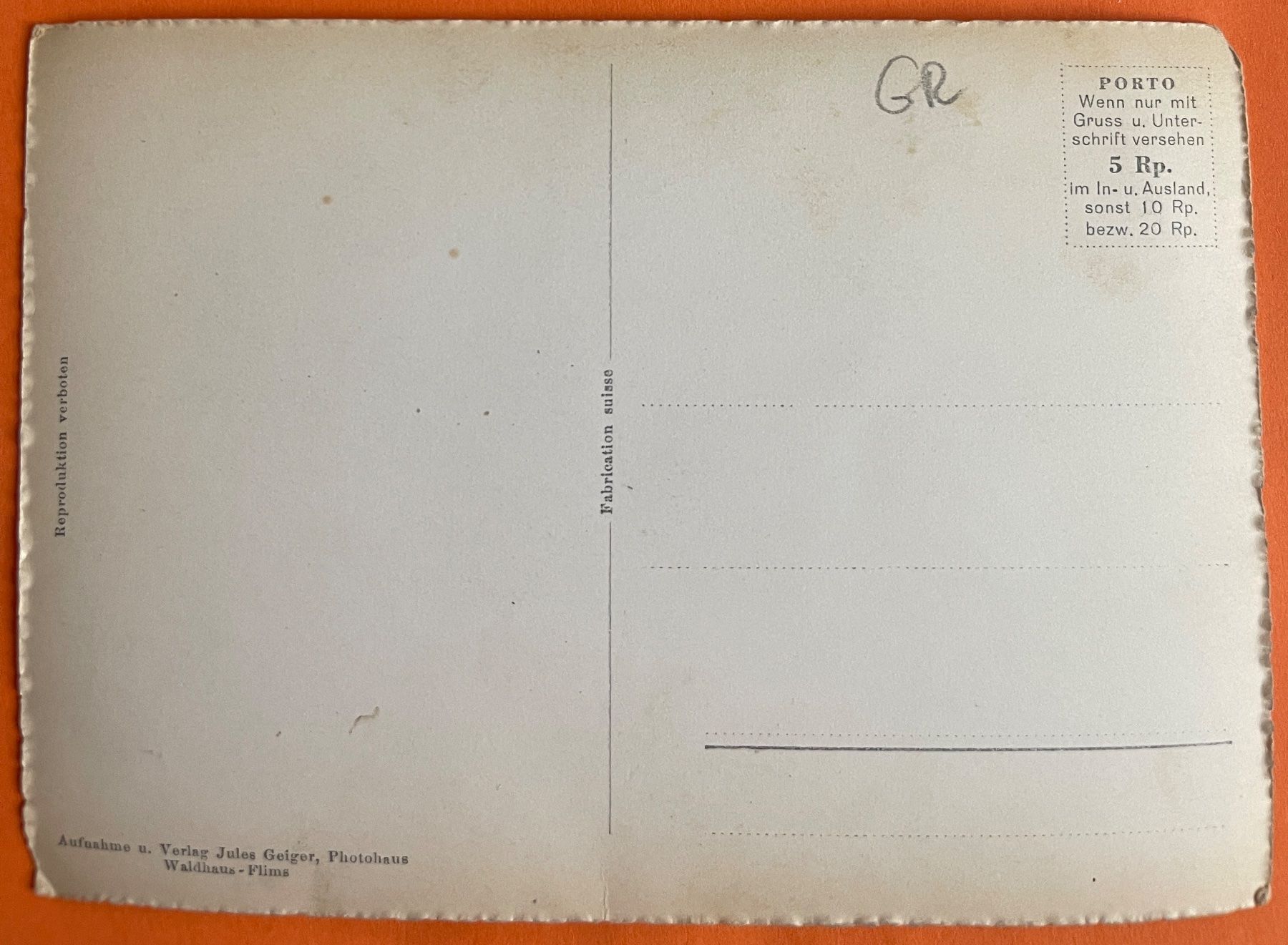 Cartoline postali: AK:  ILANZ - Gartenhäuschen – Usato da Lutry venduto da Ediego 1