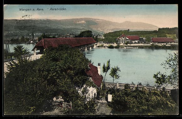 Cartoline postali: AK Wangen a. Aare, Aarebrücke – Usato da Berlin venduto da bartko-reher
