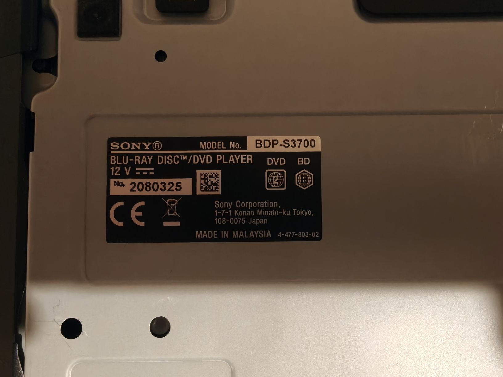 Sony Audio- & Mediensysteme: Blu-ray Disc / Dvd Player Sony BDP-S3700 – Gebraucht aus Cugnasco von Taz25 2