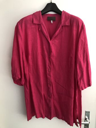 Pinke Leinenbluse "Sempre piu", Gr. 50, Top Zustand!