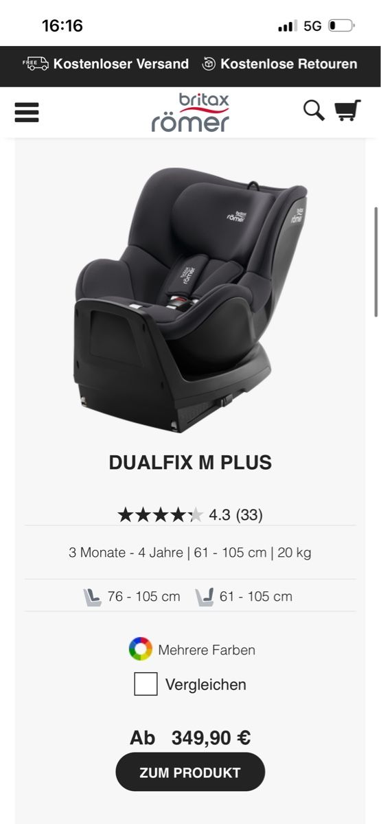 Britax Römer Seggiolini per auto: Britax Römer Autositz Dualfix i-Size – Usato da Luzern venduto da iri_5pg9 1