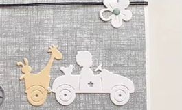 Stanzschablonen-Set Kind im Autöli mit Anhänger und Giraffe