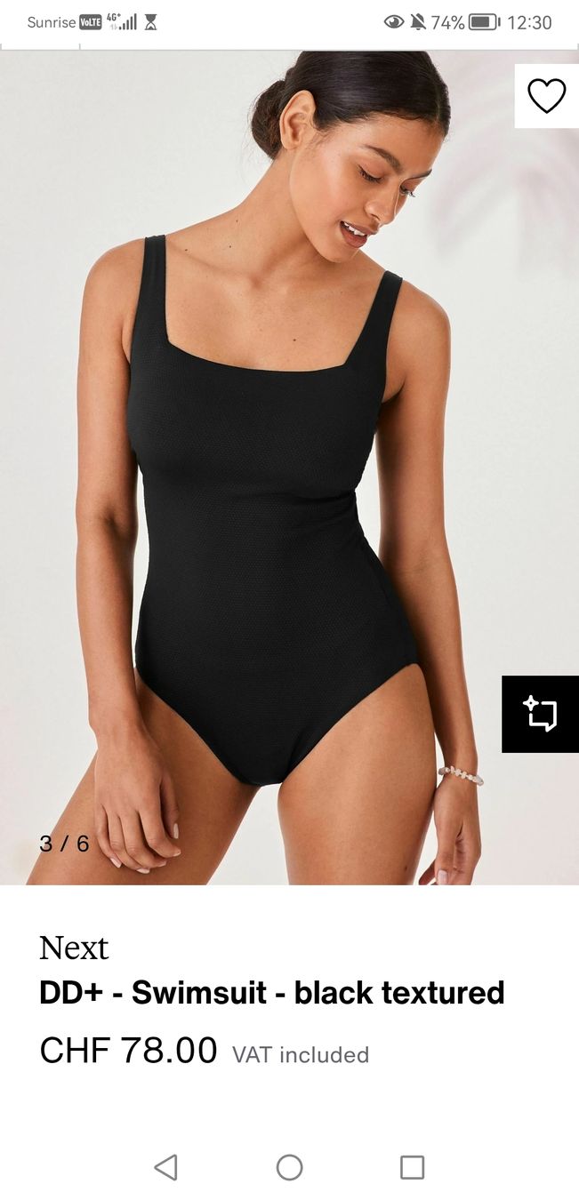 Next Costumi da bagno & Bikini: Next Black One Piece Swimsuit 75E – Usato da Uster venduto da b4x_ric