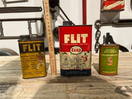 Alte Ölbüchsen FLIT / Singer (Vintage / Industrie / Esso)