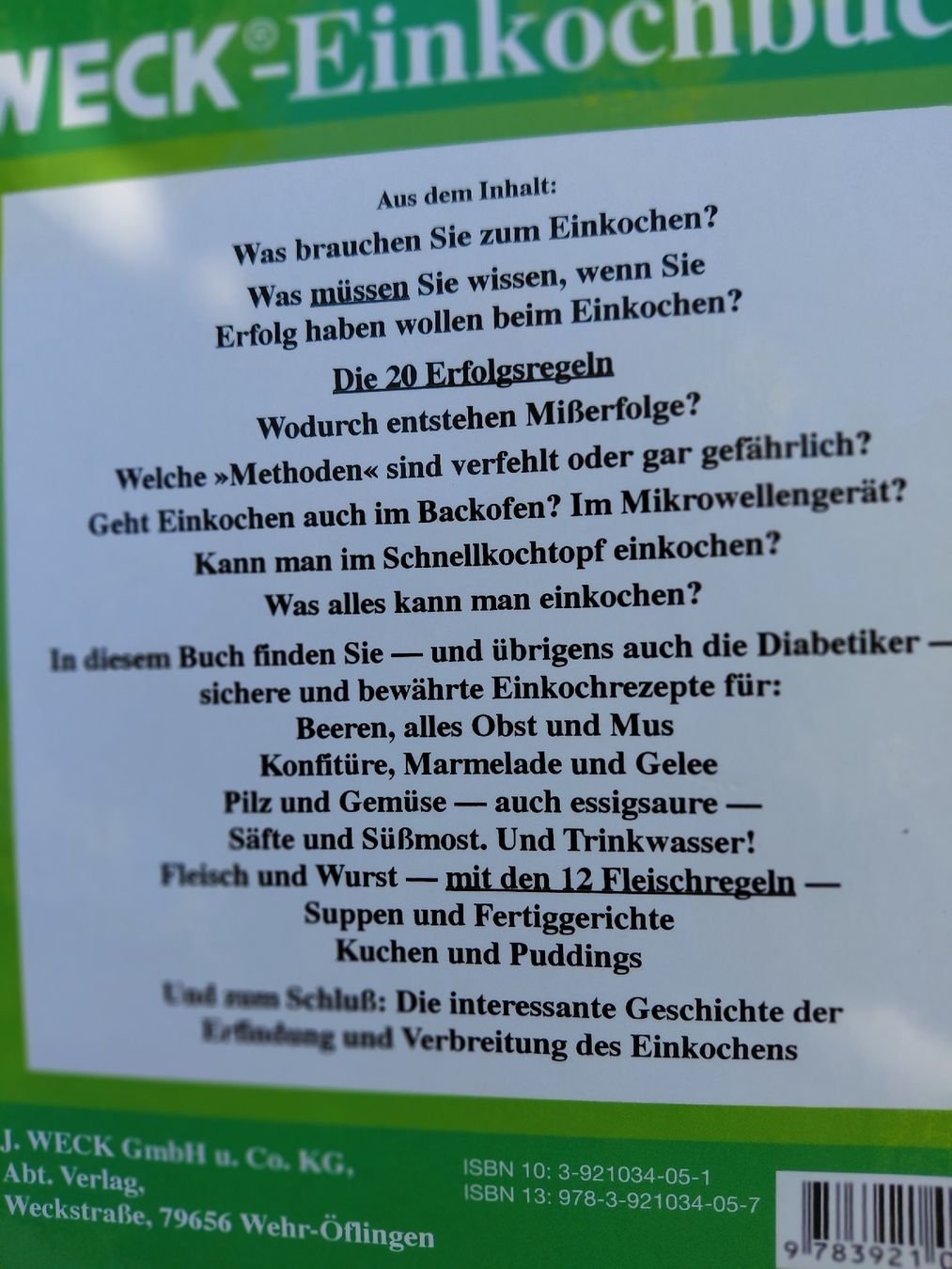 Libri: WECK‑Einkochbuch  – Nuovo (secondo la descrizione) da Geuensee venduto da sonnenstunden 1