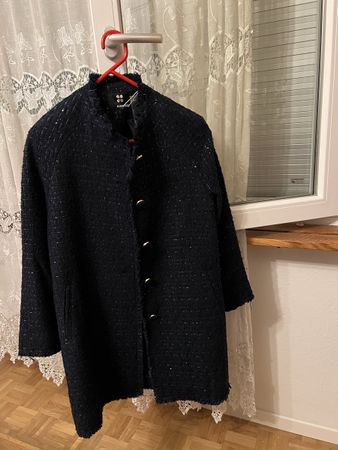 Eleganter blauer Kurmantel / Blazer