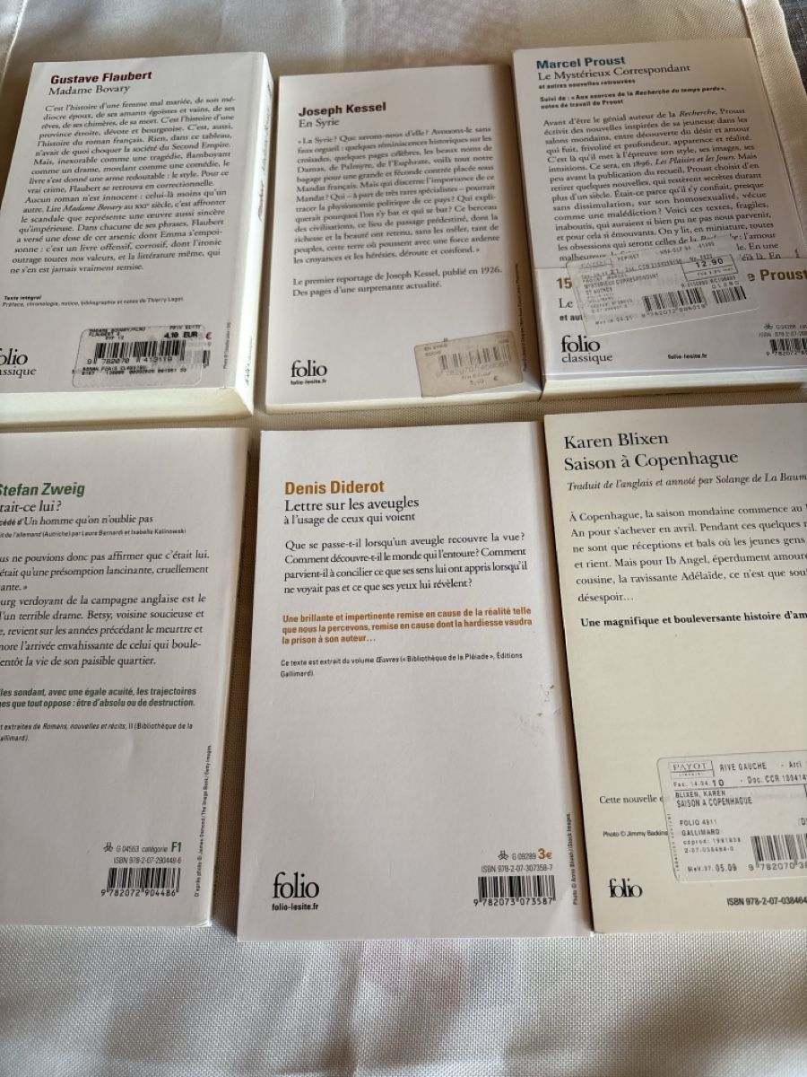Bücher: Lot de 6 livres Folio Classique -  – Gebraucht aus Ste-Croix von choupy60 1