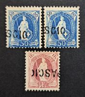 Stehende Helvetia Lot mit Stabstempel Campascio