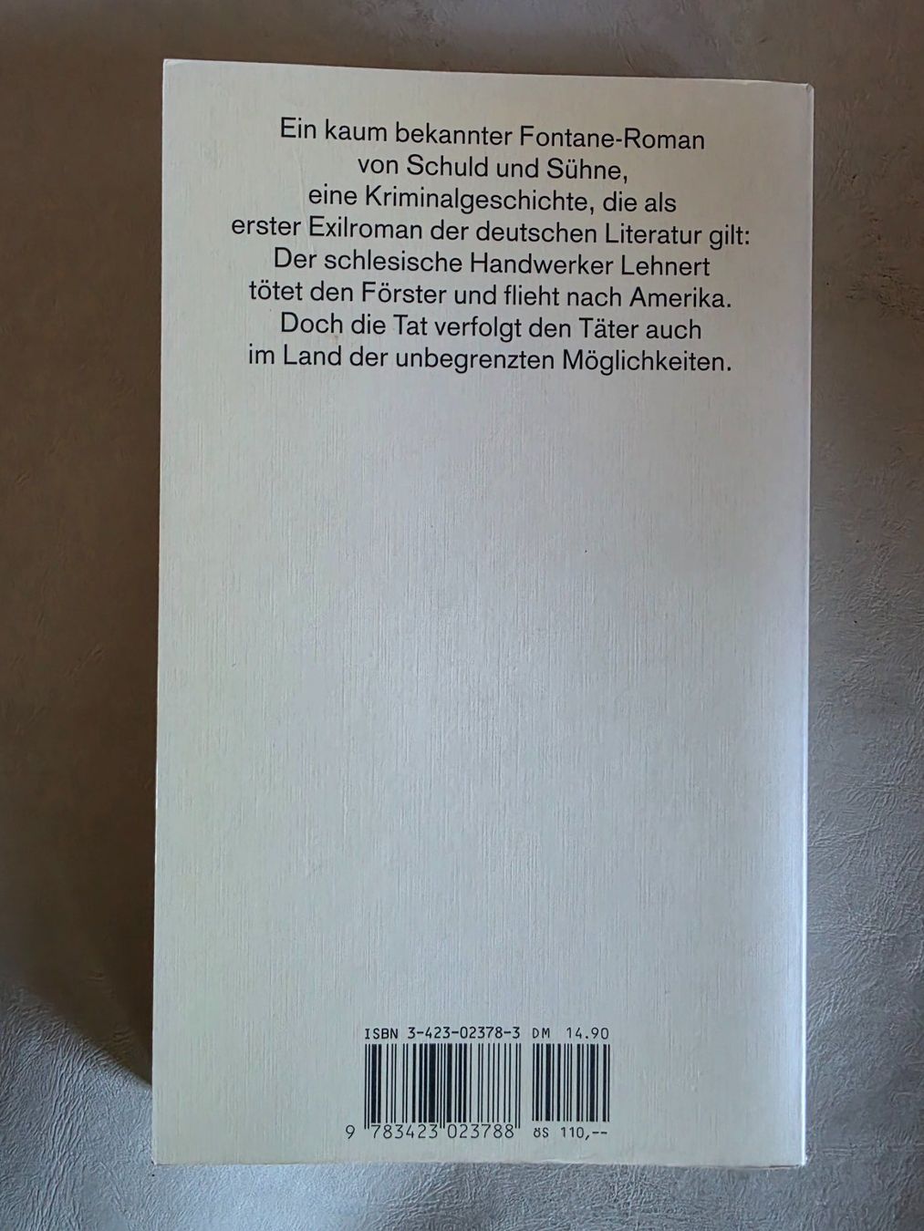 Bücher: Theodor Fontane - Quitt - dtv Klassiker - 1996 – Gebraucht aus Walterswil BE von Lonitti 1