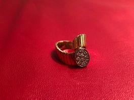 Damenring mit Pavé-Diamanten aus 18 Karat Gelbgold Au 750