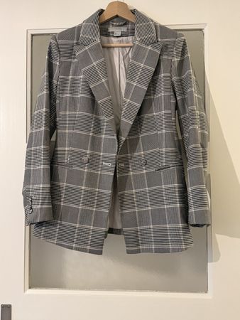 H&M Blazer, Grau Kariert, Grösse 34