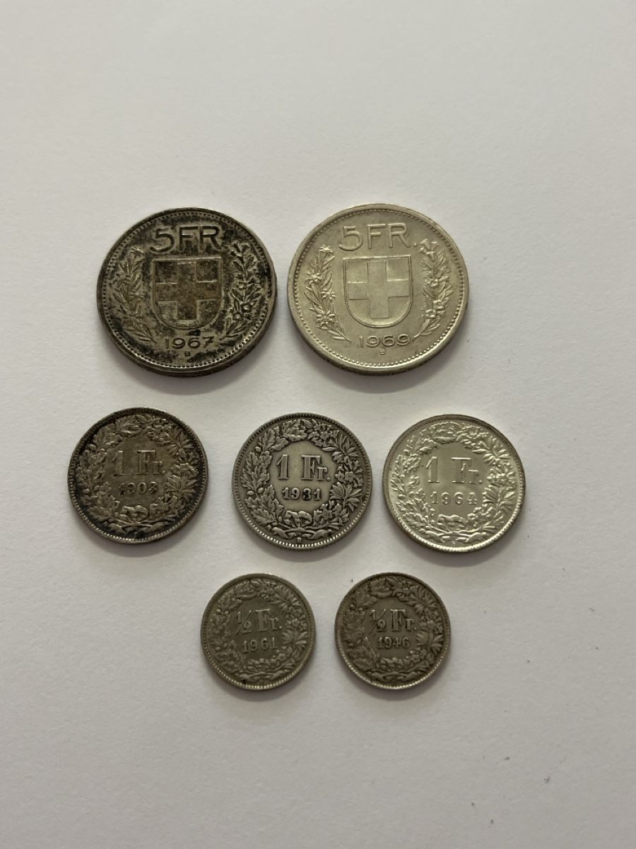 Tutti le monete: Silbergeld 5,- 1,- 0,50 – Usato da Rheineck venduto da UhrenReinhardt