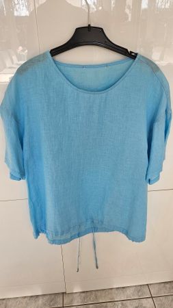 Bluse Leinen Gr. 42, Türkis EAC Leinenbluse