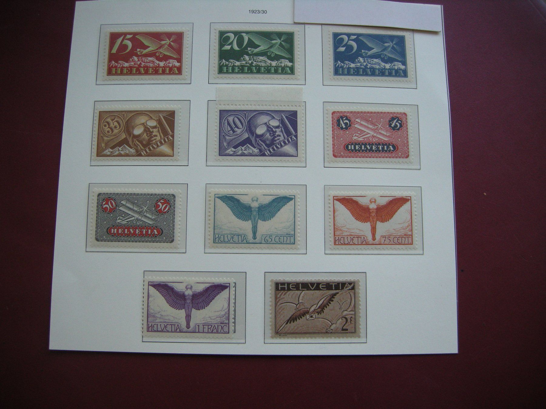 Tutti i francobolli: 1932-1940 FLUGPOST VERSCHIEDENE, POSTFRISCH/**, 11 Stück – Usato da Rüti ZH venduto da jupi1945