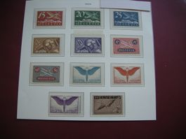 1932-1940 FLUGPOST VERSCHIEDENE, POSTFRISCH/**, 11 Stück