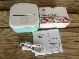 Phomemo T02 Mini Drucker mit Zubehör und Anleitung