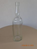 Antike Schnapps-Flasch transparent mit Eichmarke "1L S+3 66"