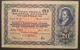 20 Franken Banknote Schweiz 1949