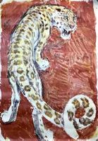 🌟 XXL Fritz Hug Leopard Jaguar Plakat Poster 1970 🌟